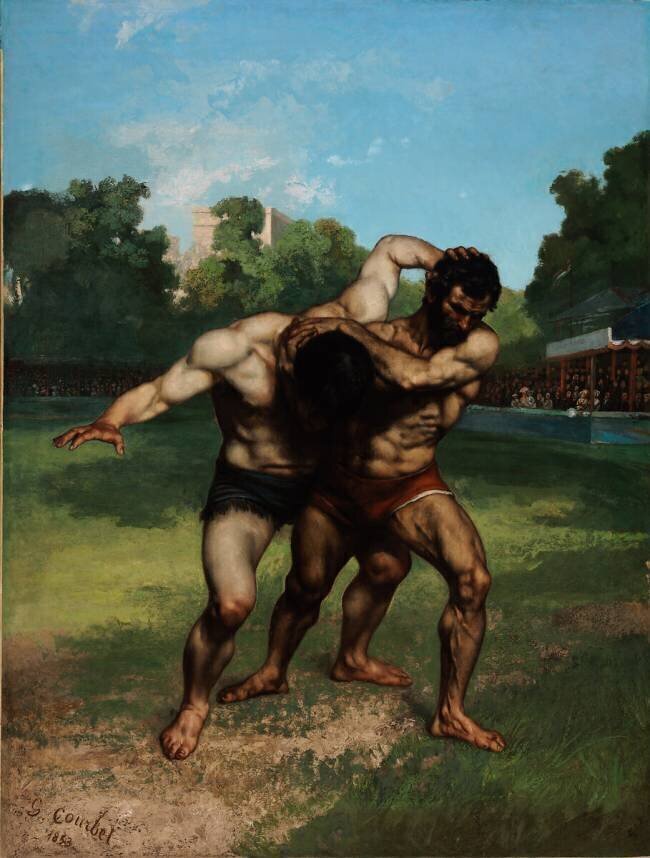 Les lutteurs Gustave Courbet