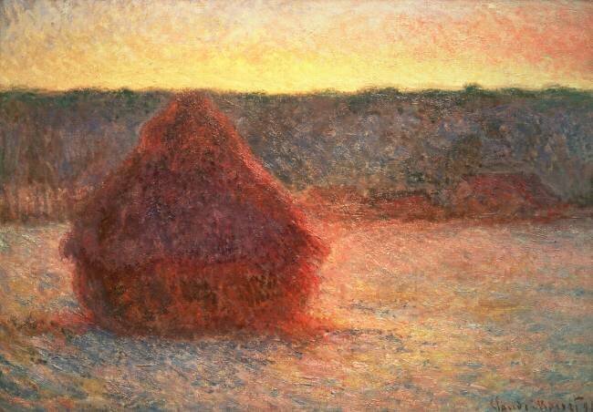 Les meules de foin au coucher du soleil Claude Monet