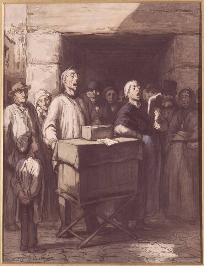 L'orgue de barbarie Honoré Daumier