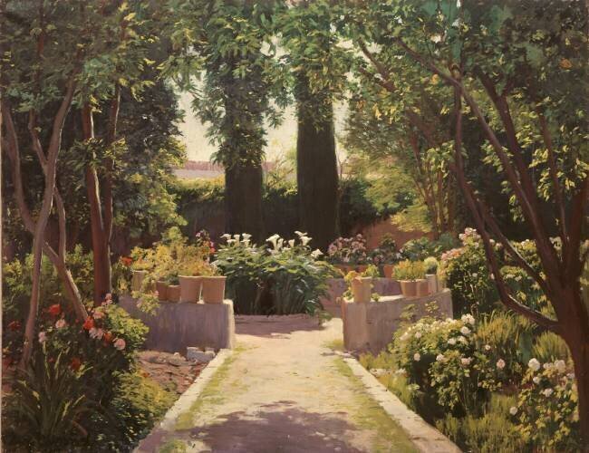 Lys et citronniers, jardin de Guiteras Santiago Rusiñol