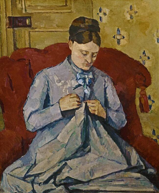 Madame Cézanne cousant Paul Cézanne