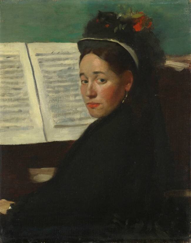 Mademoiselle Dihau au piano Edgar Degas