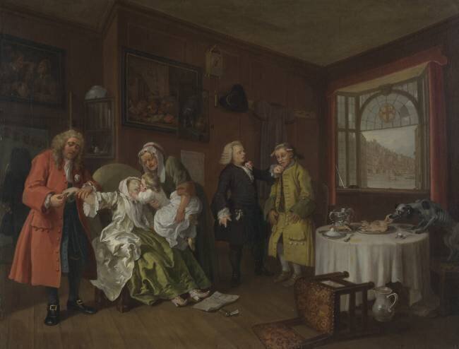 Mariage à la Mode : Mort de la Comtesse William Hogarth