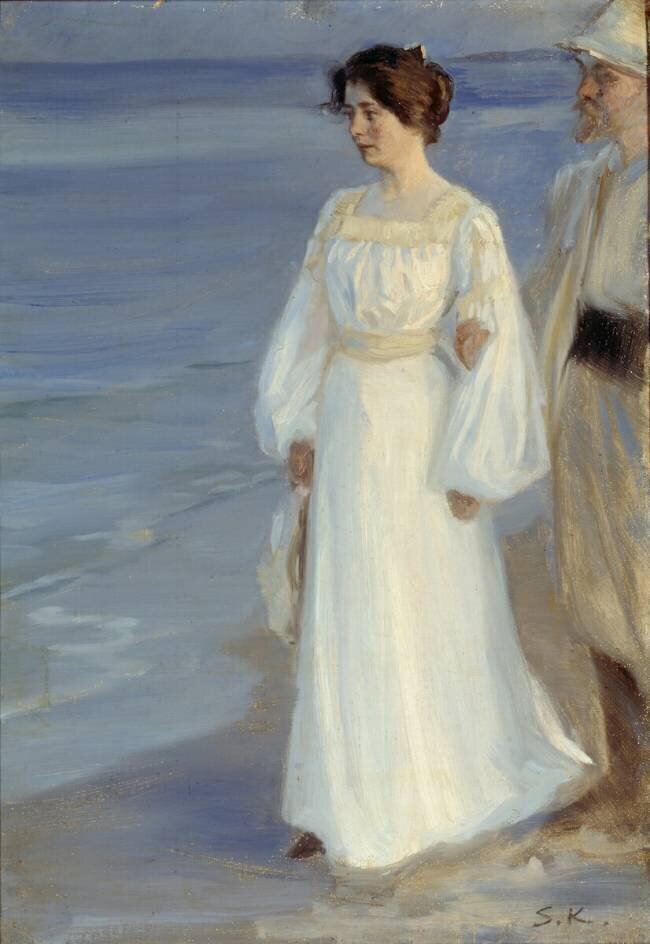 Marie Kroyer à la plage Peder Severin Kröyer