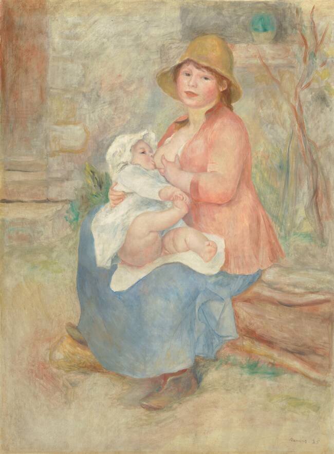 Maternité dit aussi L'Enfant au sein (madame Renoir et son fils Pierre) Auguste Renoir