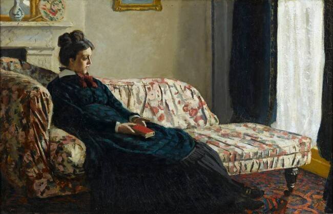 Meditation or Madame monet on the sofa Claude Monet