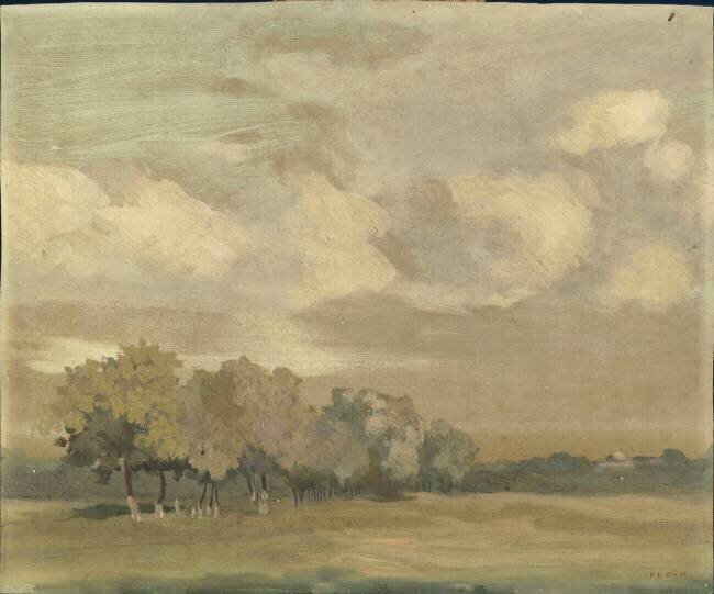 Médoc. Arbres dans la prairie Odilon Redon