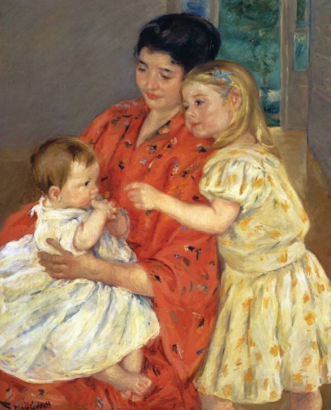 Mère et Sarah avec le Bébé Mary Cassatt