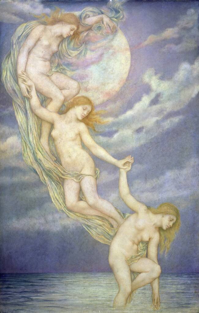 Moonbeams Dipping into the Sea Evelyn de Morgan
