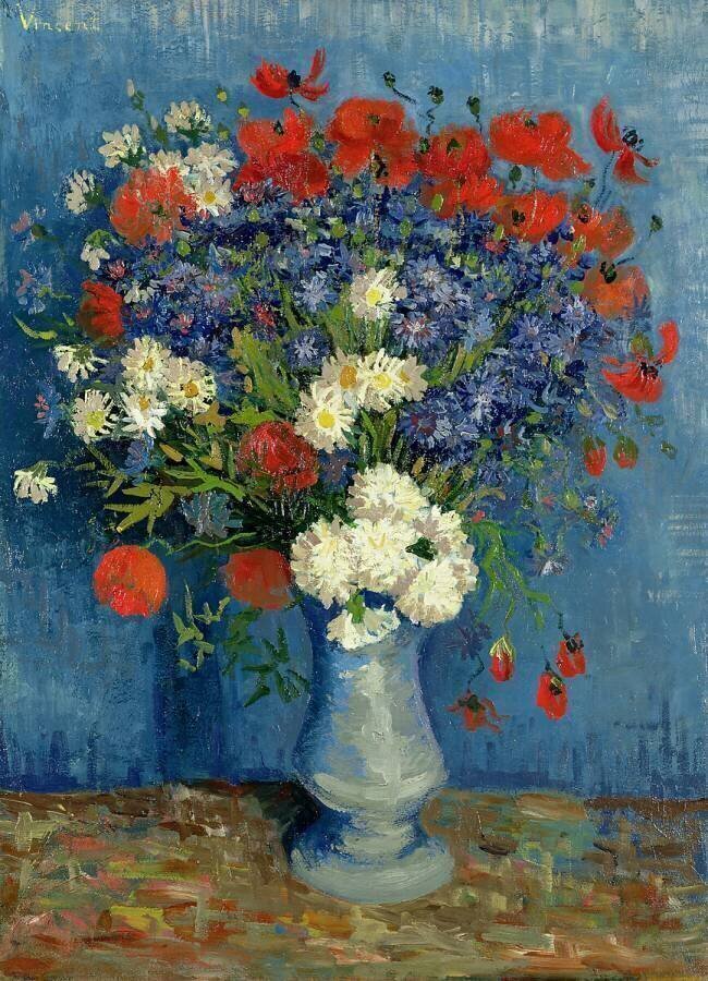 Nature morte : vase avec bleuets et coquelicots Vincent van Gogh