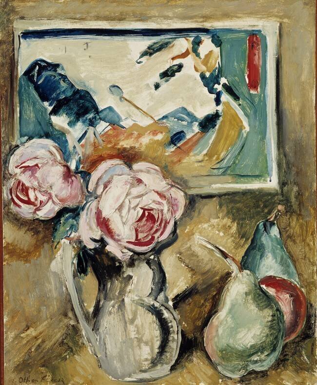 Nature morte au fauve sur le tableau « Le champ de coquelicots » Achille Emile Othon Friesz