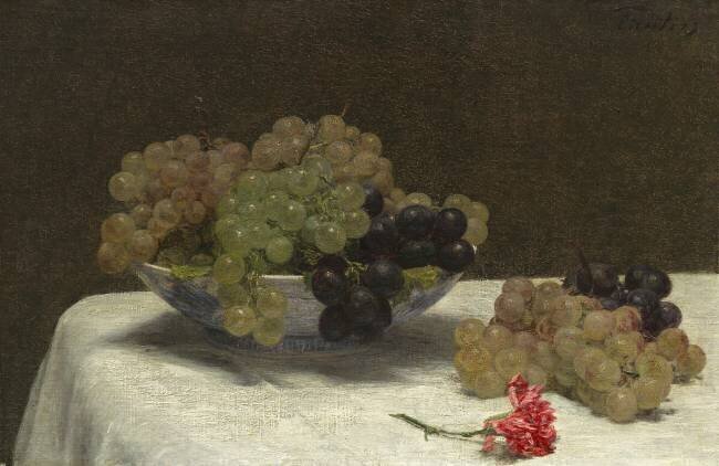 Nature morte avec des raisins et un œillet Henri Fantin-Latour