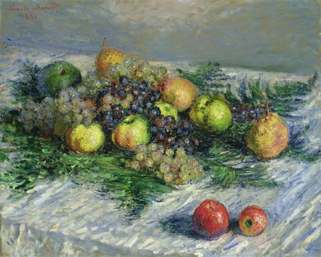 Nature morte avec poires et raisins Claude Monet
