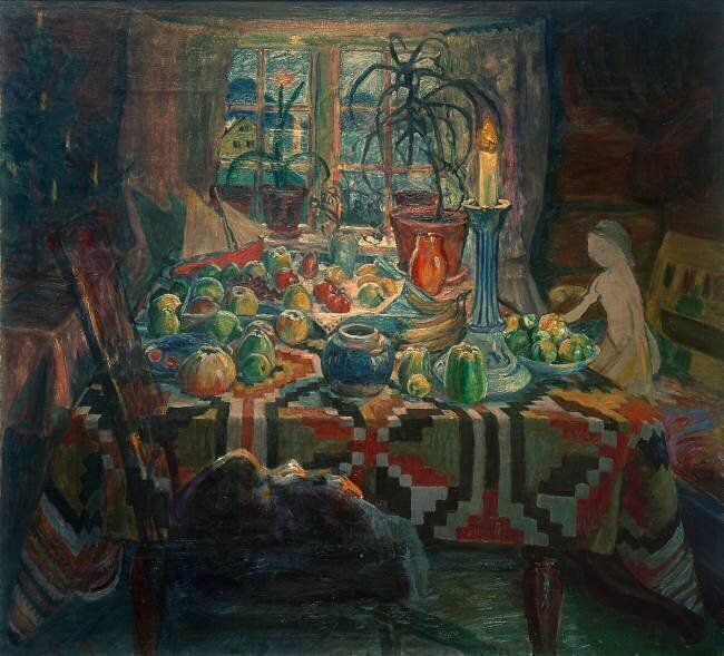 Nature morte à l'intérieur : Le matin de Noël Nikolai Astrup