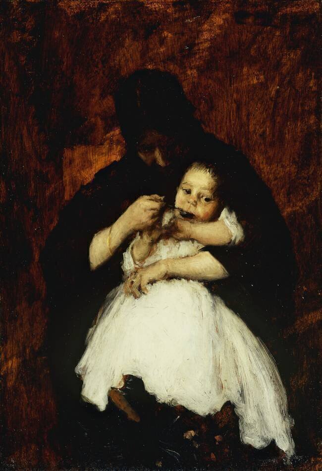 Nourrir le bébé William Merritt Chase