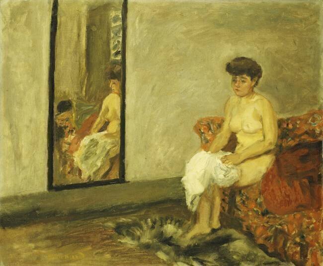 Nu assis sur une chaise rouge Pierre Bonnard
