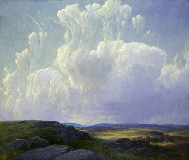 Nuages blancs sur la lande Walter John James