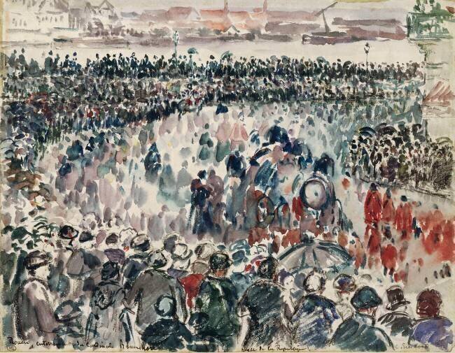 Obsèque du cardinal Bonnechose à Place de la République à Rouen Camille Pissarro