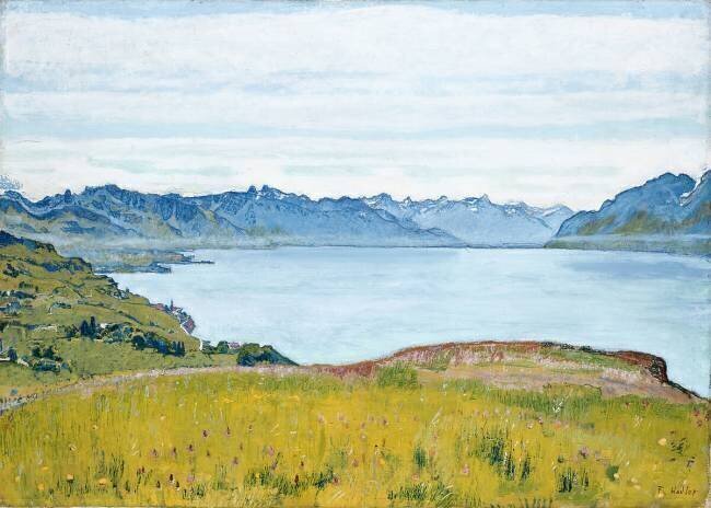 Paysage au bord du lac de Genève Ferdinand Hodler
