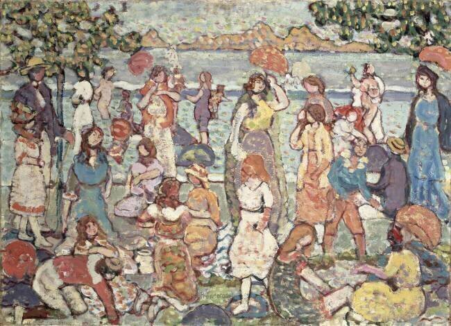 Paysage avec figures Maurice Brazil Prendergast