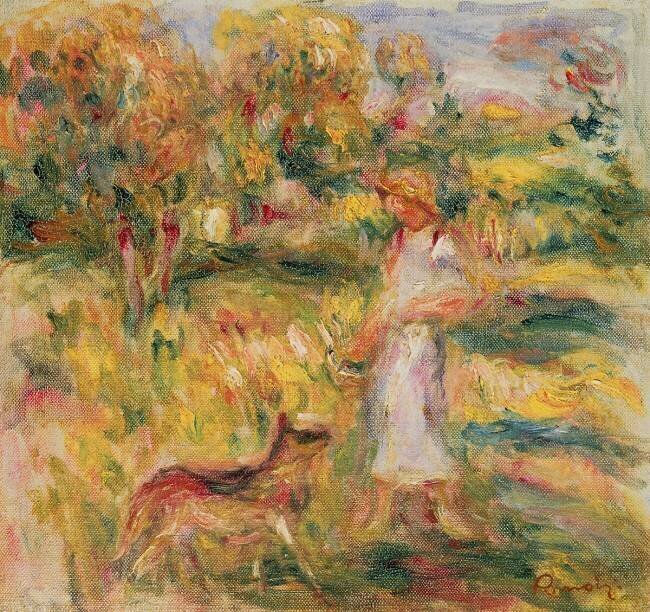 Paysage avec la femme de l'artiste et Zaza Auguste Renoir