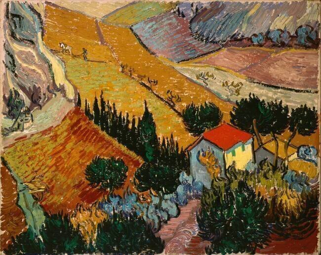 Paysage avec maison et laboureur Vincent van Gogh
