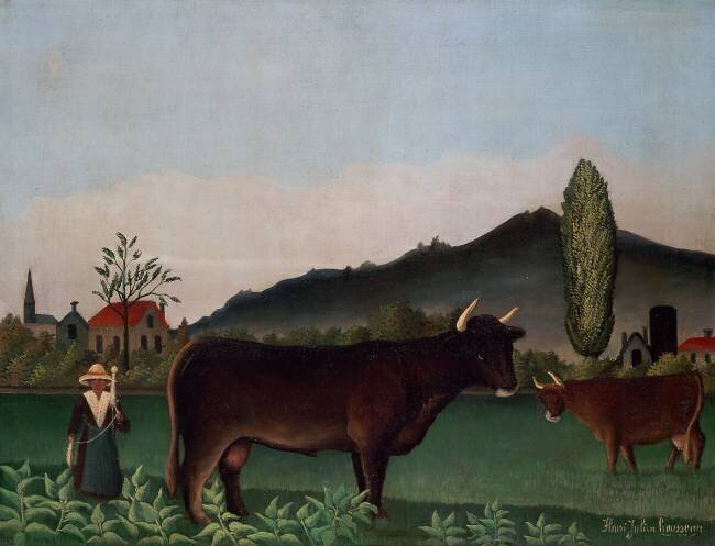 Paysage avec Vache Henri Rousseau