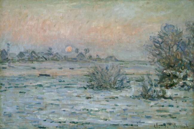 Paysage de neige au crépuscule Claude Monet