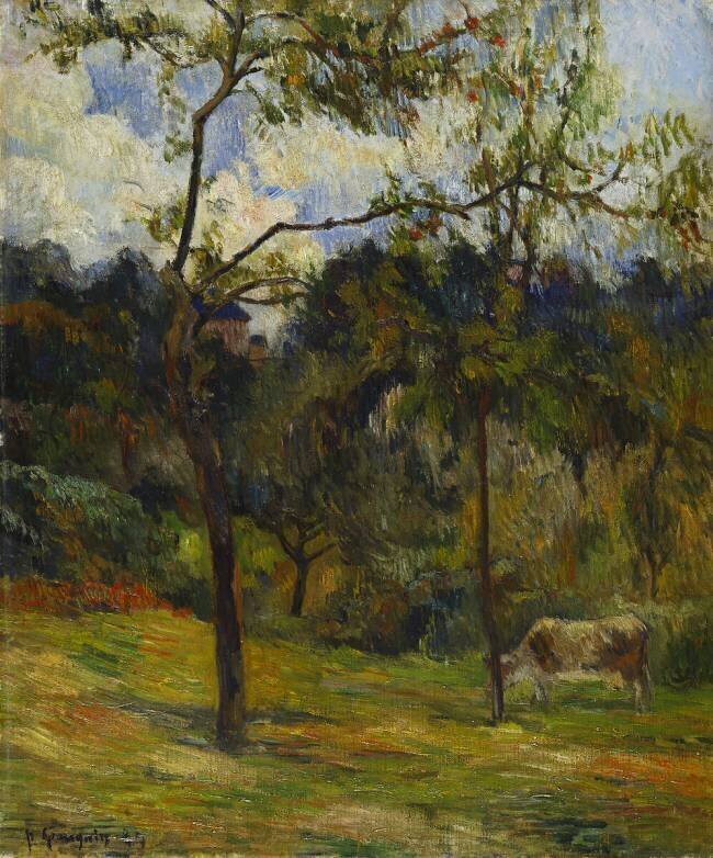 Paysage de Normandie : Vache dans un pré Paul Gauguin