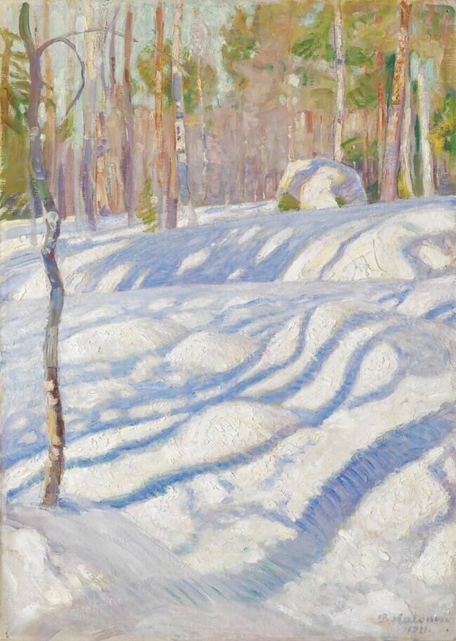 Paysage hivernal ensoleillé Pekka Halonen