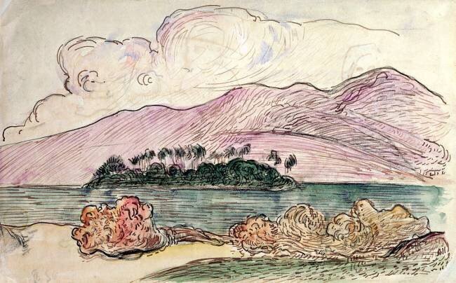 Paysage tahitien Paul Gauguin