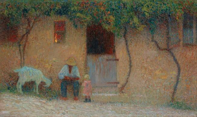 Paysan devant sa maison à Labastide-du-Vert Henri Martin