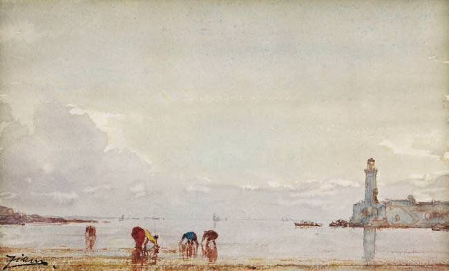 Pêcheurs de coquillages à Antibes Félix Ziem