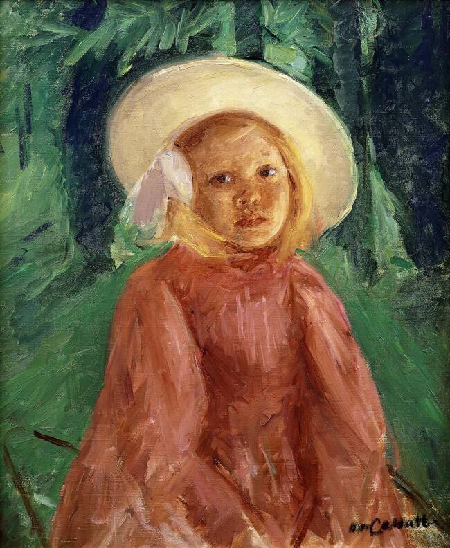 Petite fille en robe de groseille Mary Cassatt