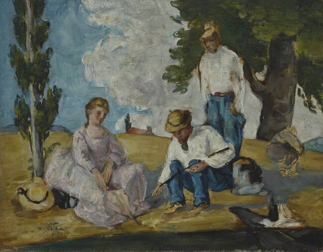 Pique-nique au bord d'une rivière Paul Cézanne