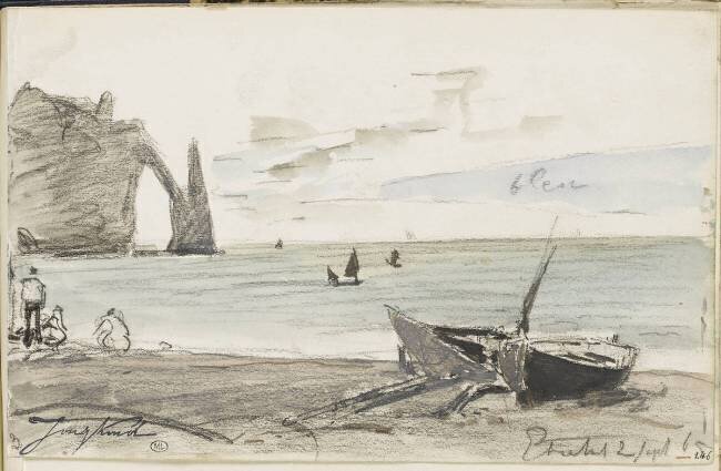 Plage à Etretat Johan Barthold Jongkind