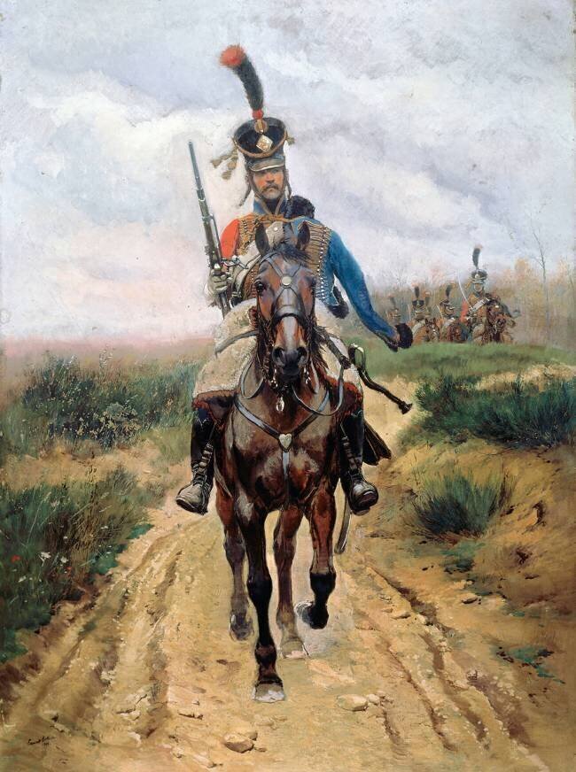 Pointe d'avant-garde, 9e Hussards, 1806 Edouard Detaille
