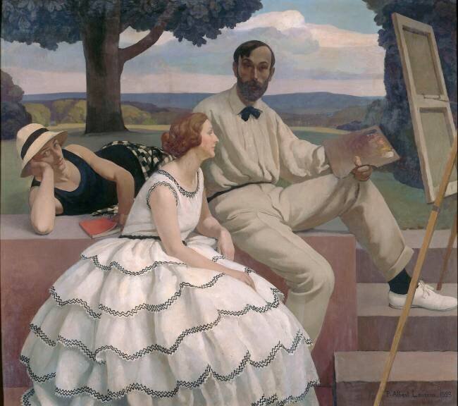 Portrait de famille, l'artiste et sa famille Paul Albert Laurens