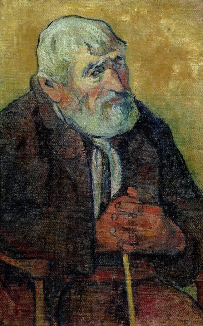Portrait d'un vieil homme avec un bâton Paul Gauguin