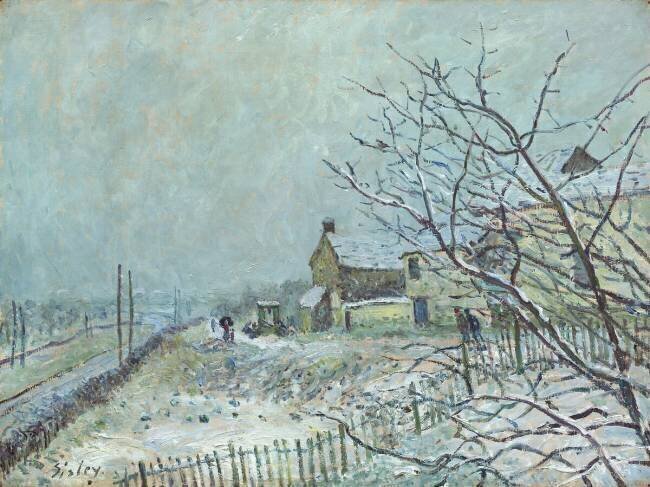 Première neige à Veneux-Nadon Alfred Sisley