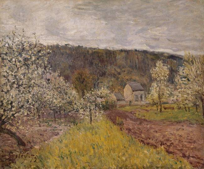 Printemps pluvieux aux environs de Paris Alfred Sisley
