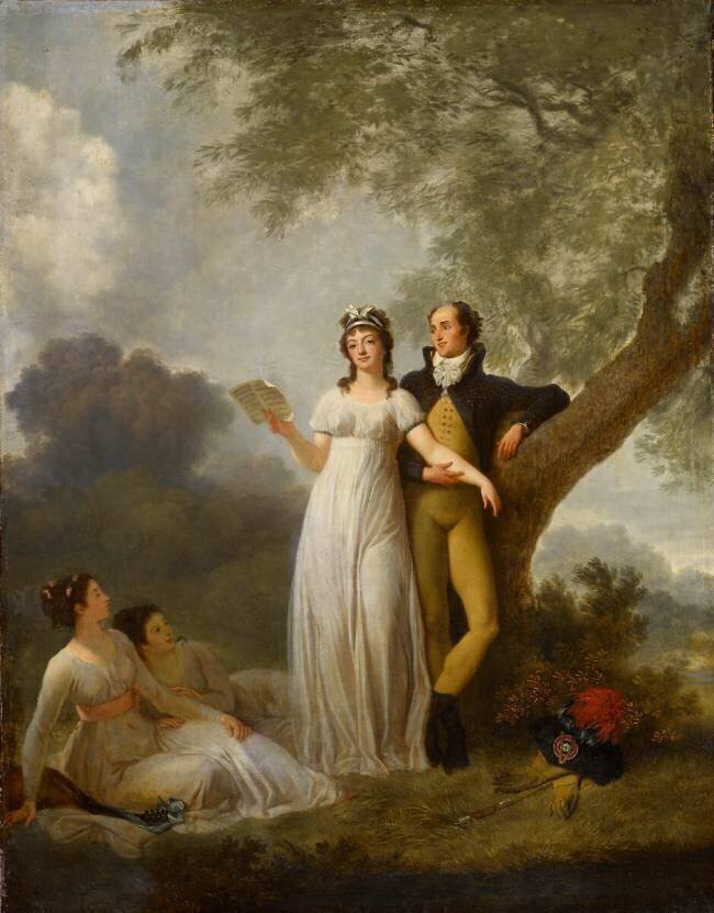 Quatre personnages Chantant Marguerite Gérard