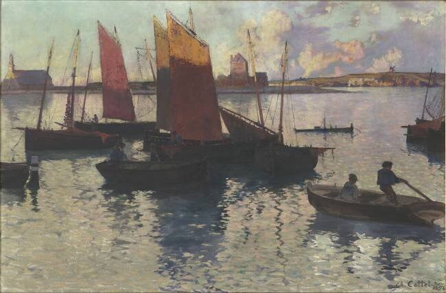 Rayons du soir, port de Camaret Charles Cottet