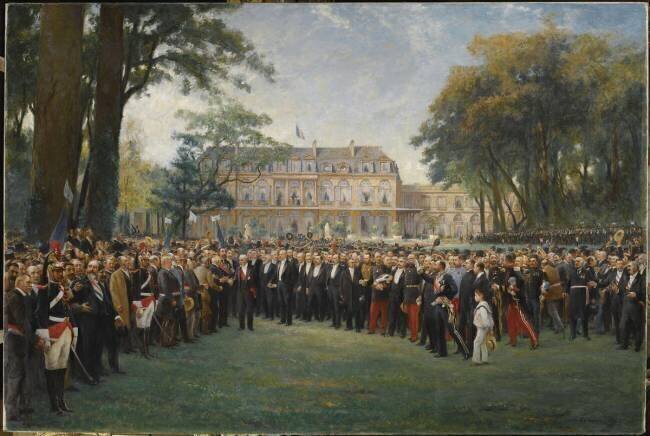 Réception des maires de France dans les jardins du palais de l'Elysée à l'occasion de l'Exposition universelle de Paris, le 22 septembre 1900 Fernand Cormon