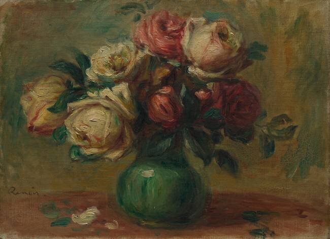 Roses dans un vase Auguste Renoir