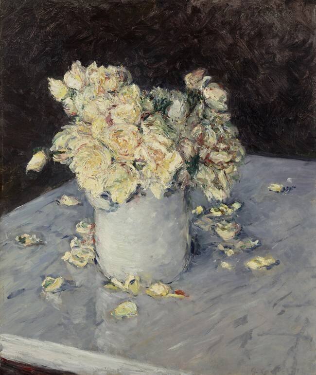 Roses Jaunes dans un Vase Gustave Caillebotte