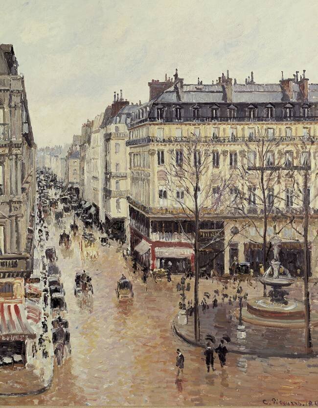 Rue Saint-Honoré l’après-midi sous la pluie Camille Pissarro