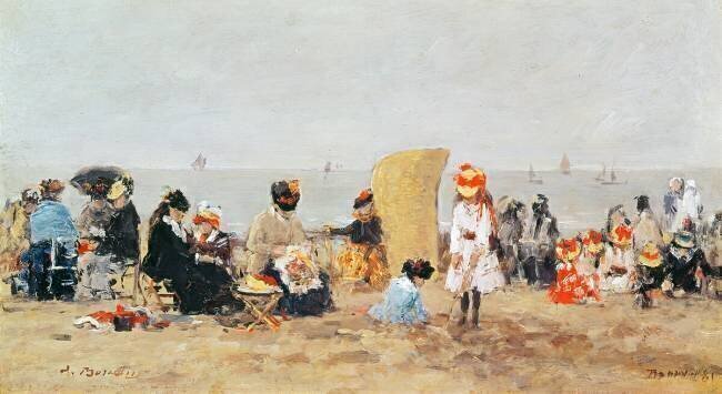 Scène de plage Eugène Boudin