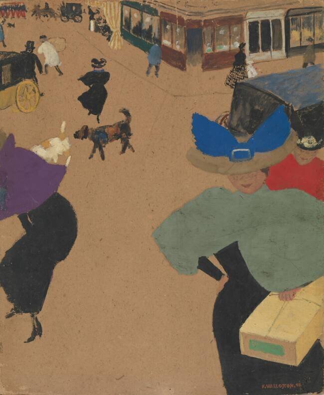 Scène de rue à Paris Félix Vallotton