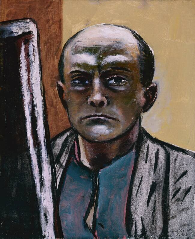 Autoportrait en olive et en brun Max Beckmann